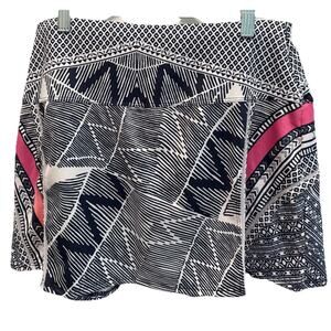 Women’s Lucky in Love Santa Fe Glow Pleated Skirt White Pink 14 Inch Size M/8-10